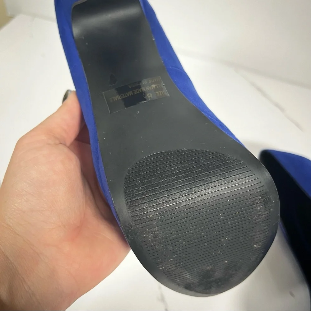CHARLOTTE RUSSE Blue Platform Pump Women’s Microfiber Heels Size 8 - Picture 10 of 14